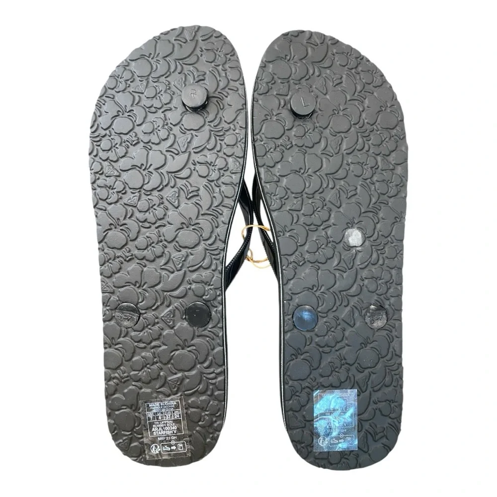 Roxy Women's Starfish V Summer Beach Sandal Flip-flops Thongs Black Size 7 NWT - Picture 4 of 4